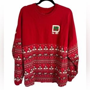 Disney Parks Spirit Jersey Christmas Mickey Mouse Castle 1971 Logo Unisex Sz XL